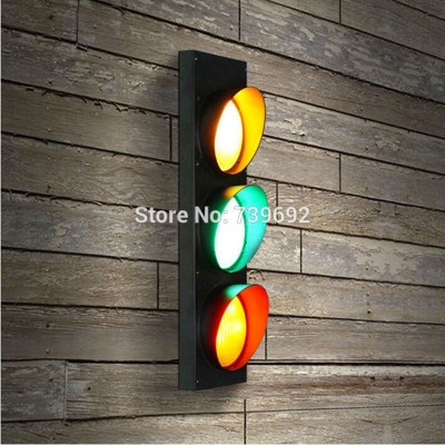 new traffic signal led wall lamps american country style wall sconce for coffee bar indoor living room lighting [iron-wall-lamps-4796]