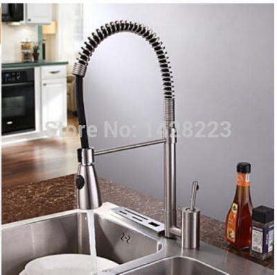 nickel brushed unique design single lever kitchen faucet and cold water kitchen swivel spout mixer tap [brushed-nickel-1116]