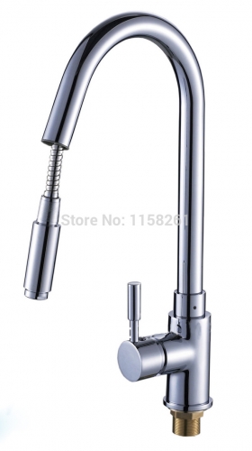 polished chrome single hole kitchen pull out swivel sink faucet mixer tap vanity faucet kitchen taps cozinha408918