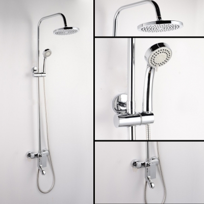 retail- luxury brass head rain shower set, thermostatic mixer overhead shower set, wall mounted, 2088 [chrome-finish-shower-set-1853]