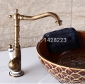 retro style brass tall long neck bathroom basin mixer taps deck mounted single ceramic handle basin faucet