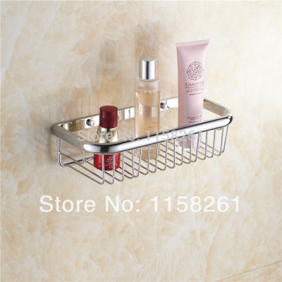 shampoo holder 30cm wall mounted strong brass made and chrome finish single tier bathroom shelf /shelves bathroom basket kh-1063