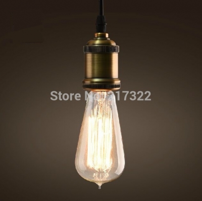 string cord base pendant light lamp fixture ceiling vintage antique filament st6 [vinatge-droplight-5174]
