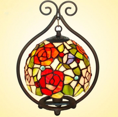 table lamp stained glass shade bedroom bedside desk lamps cafe western restaurant light,yslc-21,