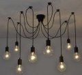 to europe 8 arms black plastic socket lighting diy industrial chandelier with edison bulb 110v for home decoration