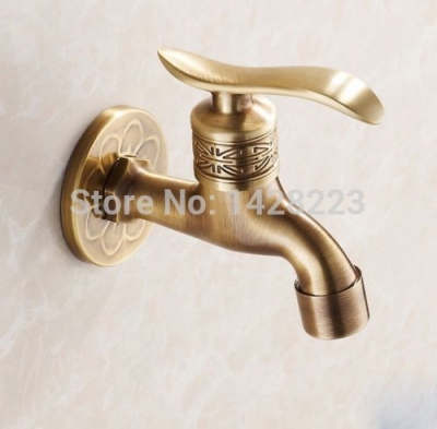 whole and retail wall mount mop pool faucet cold water balcony quick open taps antique brass [antique-brass-477]