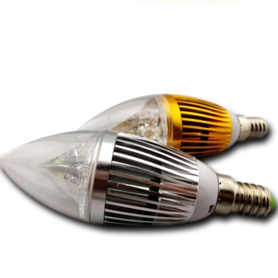 10pcs 2014 new 3w 4w dimmable led candle bulb lamp led candle bulb e14 light silver gold shell cool white warm white spotlight [led-flashlight-4285]