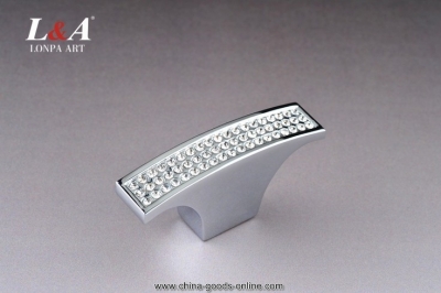 10pcs/lot clear diamond k9 crystal knob with zinc alloy chrome metal part handle (96mm 128mm 160mm)