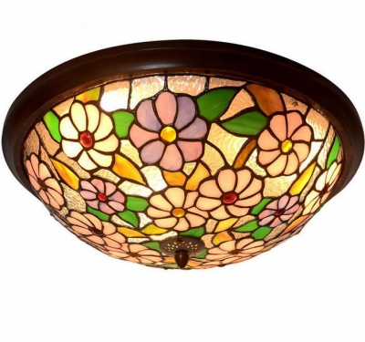 18 inch ceiling lights stained glass lampshade modern brief bedroom lamp led lamps of european american pastoral [glass-lamp-1382]