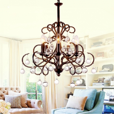 2015 top s in russian modern home art deco led painted iron pendant light american country k9 crystal pendant light [american-style-7829]