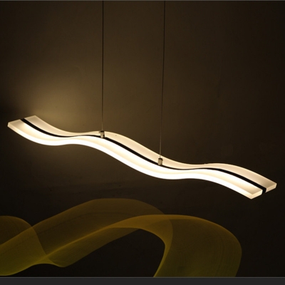 2016 minimalism stainless steel led cord pendant light unique wave s design pmma pendant light [modern-style-7776]