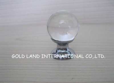 20pc/lot d25xh37mm glossy crystal glass ball furniture knob/furniture knob/drawer knob