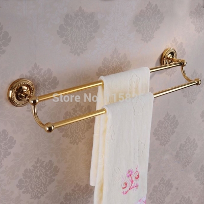 (24",60cm) double towel bar golden finishing/towel holder,towel rack,bathroom accessories bath furniture hj-1311k