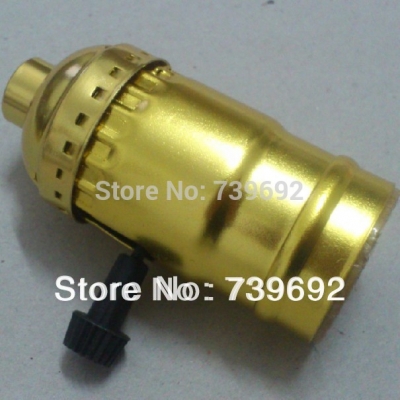 (5pcs/lot) leviton turn on/off knob light socket brass lamp holder/antique incandescent lamp holder socket
