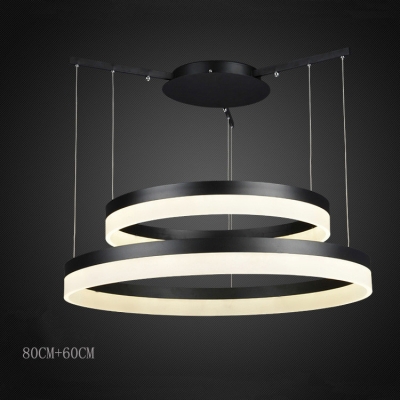 64watt led pendant light white/black chrome acryl flexible ring modern design ysl1301b-2