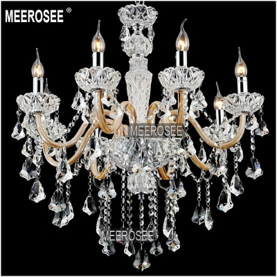 8 lights crystal pendant light clear with amber arms crystal chandelir lusters for living dining room, bedroom md8533 [crystal-chandelier-glass-2121]