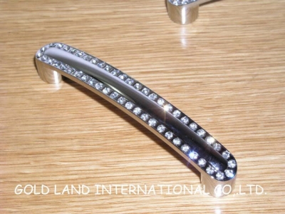 96mm crystal glass zinc alloy kitchen cabinet furniture handle/cabinet handle