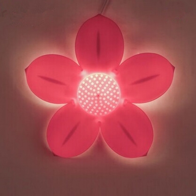 acrylic pink flower cute creative led wall light for children bedroom baby room night lamp bedside lamp,bulb included
