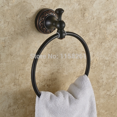 all copper black / black carved vintage antique bronze towel ring towel ring towel rack shelving bathroom metal pendant h91360r [towel-ring-8486]