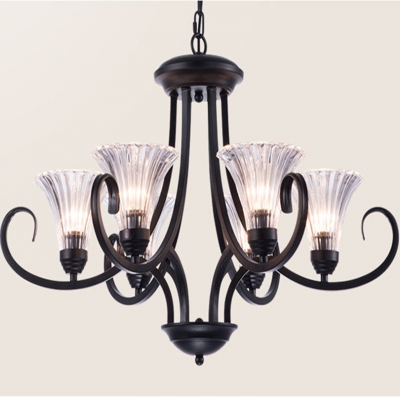 american modern simple led iron chandelier with clear and frosted glass shades chain pendant painted chandelier