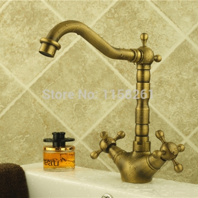 antique bronze finish 360 degree swivel brass faucet bathroom basin sink mixer bath& kitchen taps faucet zly-6711f [antique-bathroom-faucet-398]