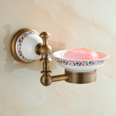 bathroom accessories euro style antique brass single soap dish soap holder ceramic holder wall mount newly 3321f [soap-dish-amp-holder-7823]