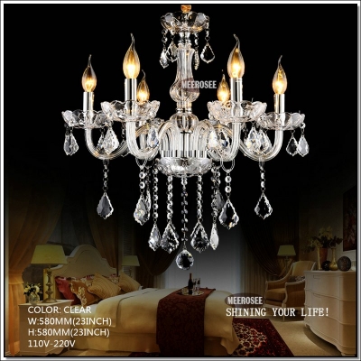 bohemia clear crystal chandelier light classic cristal lustre vintage pendant lamp home decor with 6 arms mds01 [crystal-chandelier-glass-2126]