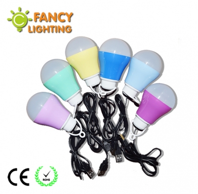 colorful led lamp bulb high brightness 5w 5v dc smd5730 high power led light bulbs with usb cord energy saving bulb for outdoor