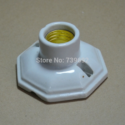 e27 ceramic lamp holder/ glazed porcelain lamp base diy best choice (2pcs/lot) for table lamps white color
