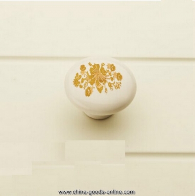 golden single hole whole ceramic cabinet wardrobe knob cupboard cupboard door pulls handles [Door knobs|pulls-2207]
