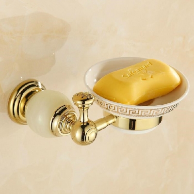 jade golden & ceramic wall mounted bathroom soap dish full copper kitchen soap dish basket hy-31a