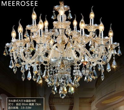 large cognac crystal chandelier lamp glass arms chandelier pendelleuchte cristal lusters with 15 lights md3148 [crystal-chandelier-glass-2152]