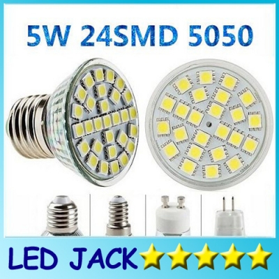 led lamp 5w 24 smd 5050 gu10 e27 e14 mr16 led bulbs lights 120 angle led spotligt ceiling saving lamp 110v 220v 12v lights [led-spotlight-bulb-531]