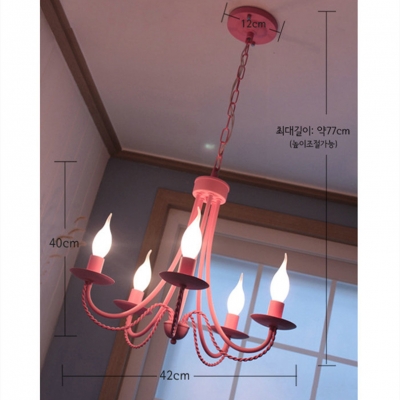 mediterranean living room pastoral iron chandelier korea country dining room white black pink chain pendant chandelier