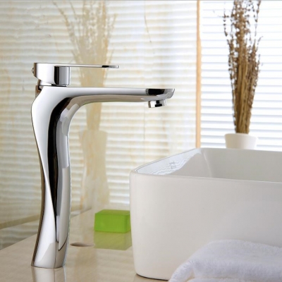 modern bathroom products chrome finished and cold water basin faucet mixer,sinlge handle tap 817-22