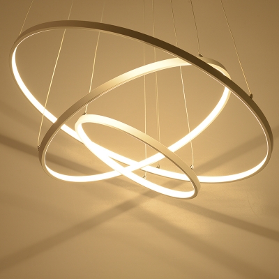 modern pendant lights for living room dining room 3/2/1 circle rings acrylic aluminum body led lighting ceiling lamp fixtures [modern-pendant-light-7449]