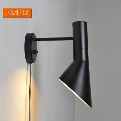 modern wall lights louis poulsen arne jacobsen wall lamp with black lamp shades for bedside light [vintage-wall-lights-5061]