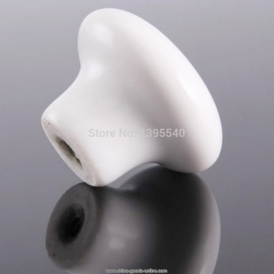 new 2pcs ceramic cabinet handle and knob wardrobe handle bedroom drawers white knob dresser pull single hole [Door knobs|pulls-2658]