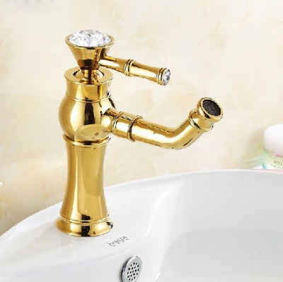 new fashion solid brass bathroom basin faucet single handle with diamond basin mixer banheiro torneira 325 [golden-bathroom-faucet-3334]