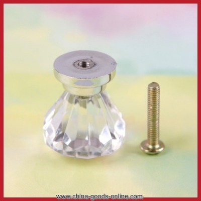 personalized chinaroute 1pc 26mm crystal cupboard drawer diamond shape cabinet knob pull handle #04 attractive