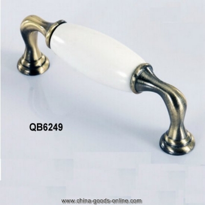 qb6249 96mm 3.78" white ceramic wardrobe cabinet knob drawer door pulls handles