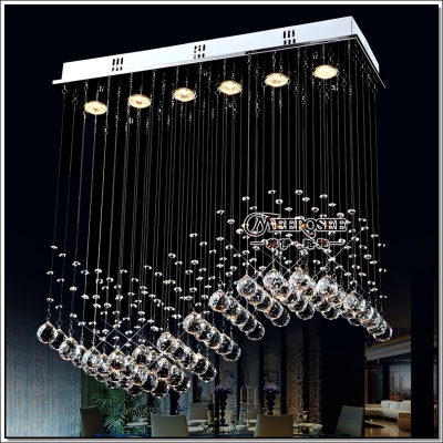 rectangle crystal chandelier light gu10 bulbs crystal curtain wave light for ceiling