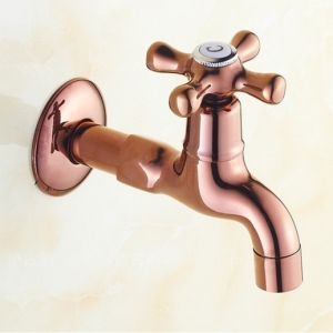 rose golden copper single cold mop pool washing machine faucet lengthen bibcock wall vintage jr-002e