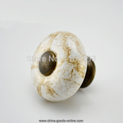 round marble cracks ceramic drawer handle bathroom kitchen cupboard cabinet knob furniture handles 6pcs/lot