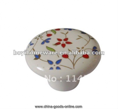 rustic cute flower ceramic knobs cupboard handles whole and retail discount 100pcs/lot p32