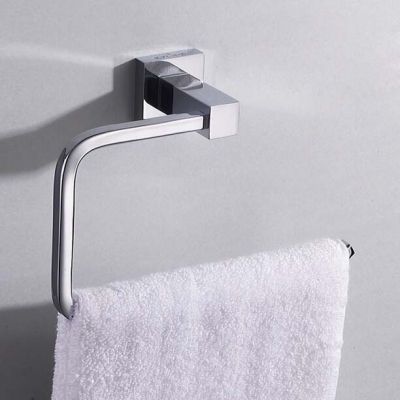 soild brass chrome bathroom towel rings wall mounted square towel holder bathroom accessories product [towel-ring-8512]