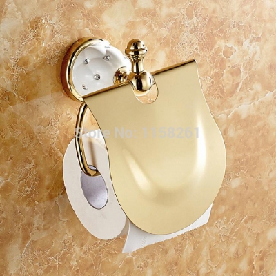 toilet paper holder,roll holder,tissue holder,solid brass gold finished-bathroom accessories products 5208