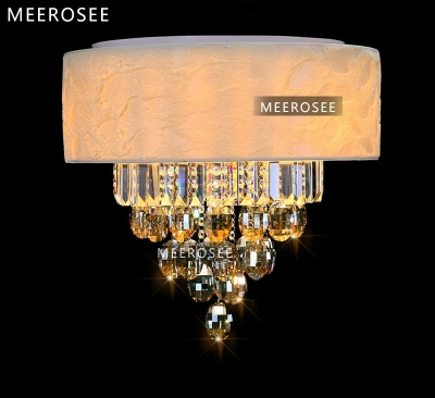 whole luxurious crystal ceiling lamp / light / lighting fitting pendant with fabric lampshade for foyer, bedroom [ceiling-light-1280]