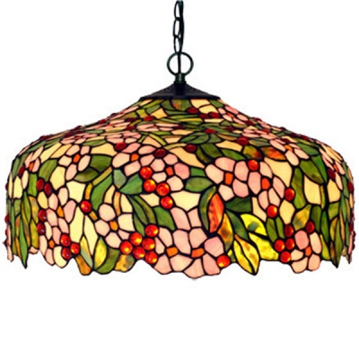 20 inch modern apple blossom stained glass lamp living room european garden pendant light,
