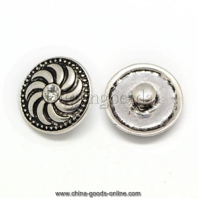20pcs crystal alloy rhinestone flat round with spiral jeans snap buttons about 19mm in diameter,9mm thick,knob: 5~6mm